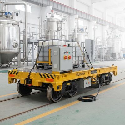 Chariot de transfert sur rail antidéflagrant avec une capacité de charge de 10 tonnes et alimenté par batterie pour la sécurité de l'industrie chimique